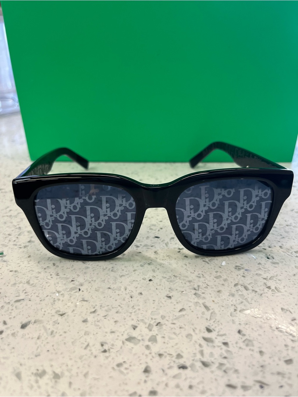 Dior Black Logo-Print Round Sunglasses